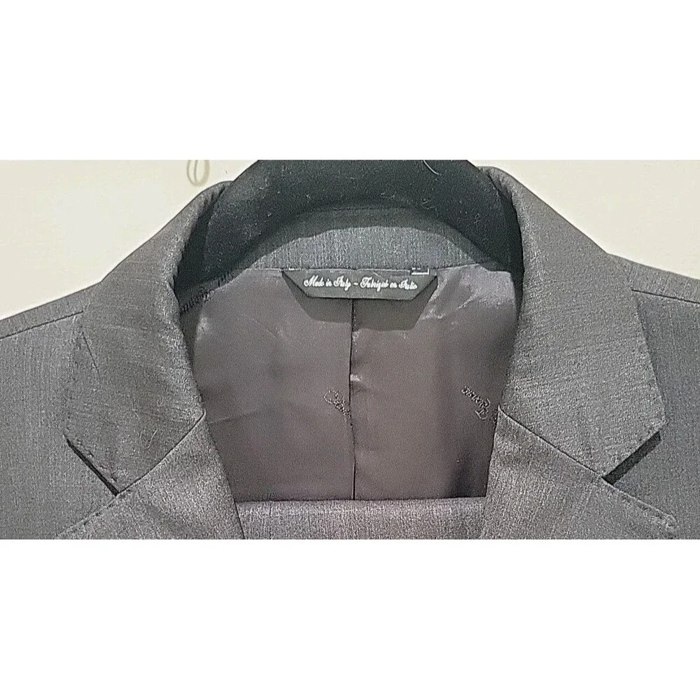 Ermenegildo Zegna Mens Charcoal Gray Jacket Wool and Silk 42R Italian Saks Fifth
